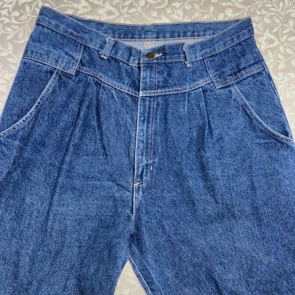 Boca Chica Vintage‎ High Waisted Pleated Jeans Made in USA Indigo Denim Size 38